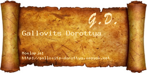 Gallovits Dorottya névjegykártya